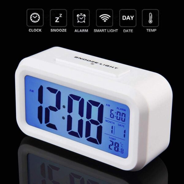White digital rectangle clock white - Image 2