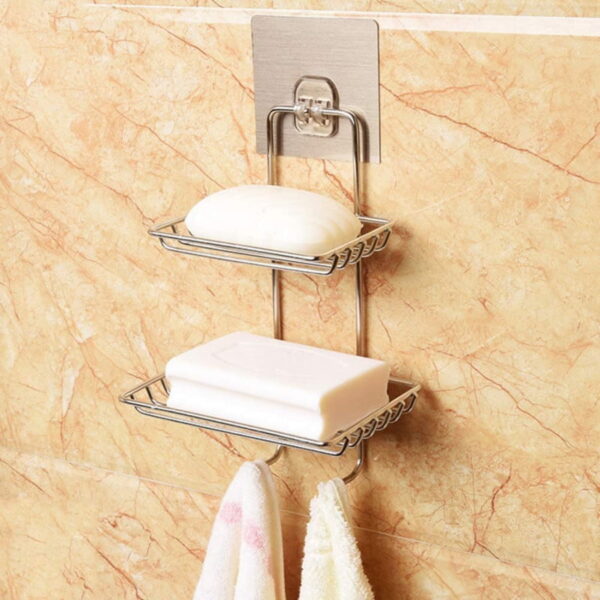Wall mounted double layer soap dish holder - Image 2