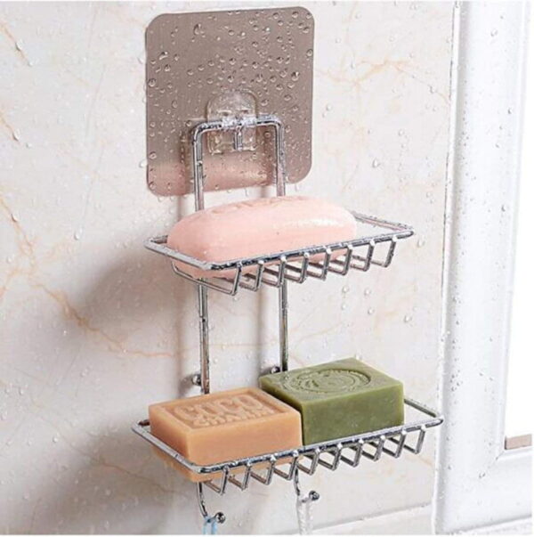 Wall mounted double layer soap dish holder