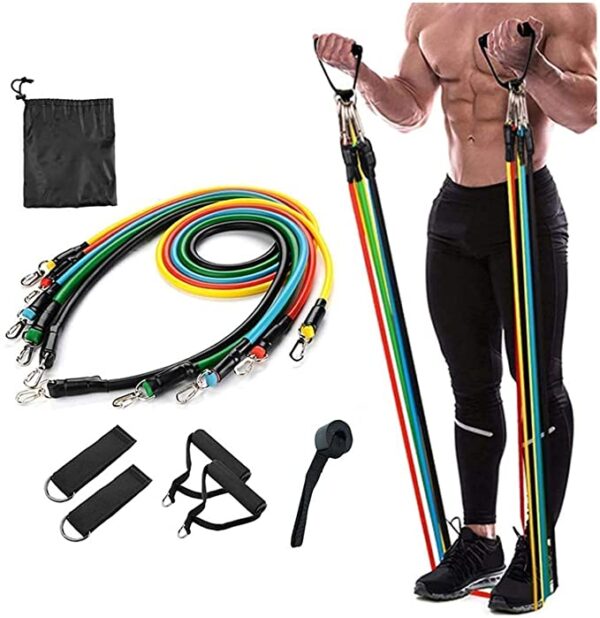 11 Pcs gym power resistance band set