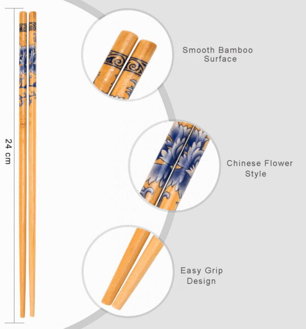 Natural wooden reusable chopsticks - Image 2