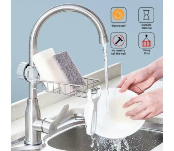 Faucet rack stainless steel metal storage racks adjustable - Image 3