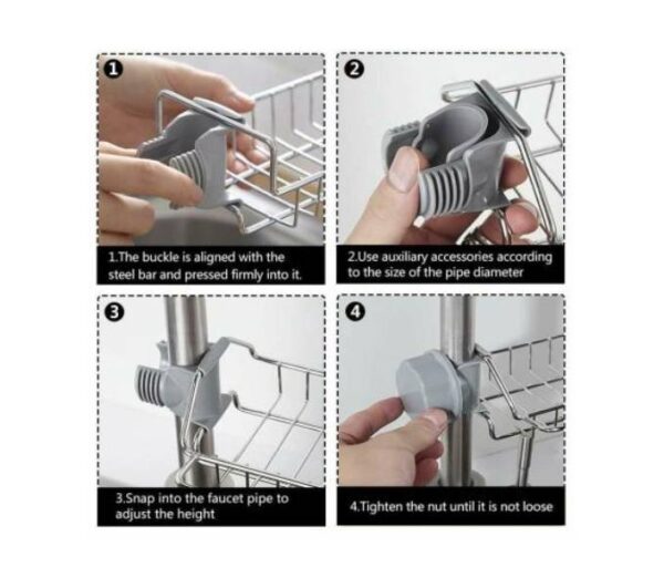 Faucet rack stainless steel metal storage racks adjustable - Image 4