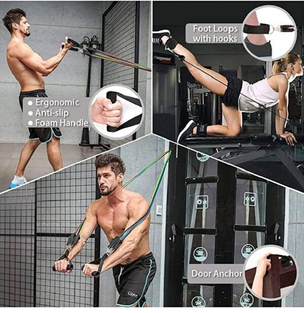 11 Pcs gym power resistance band set