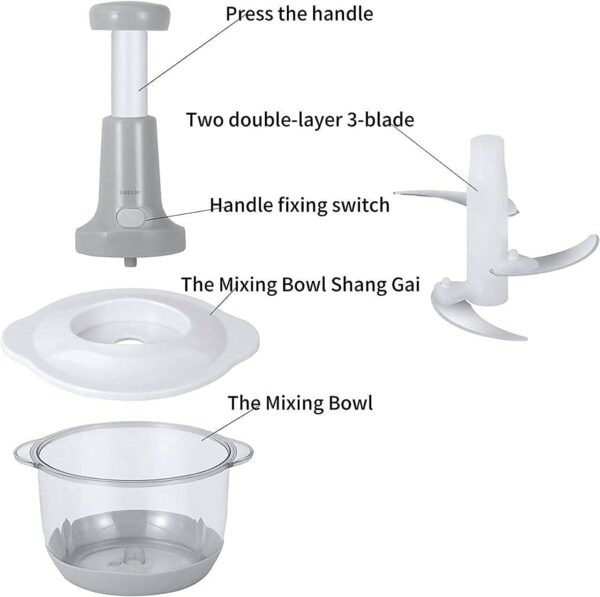 Hand press chopper 550ml Easy to use Hand Press - Image 3