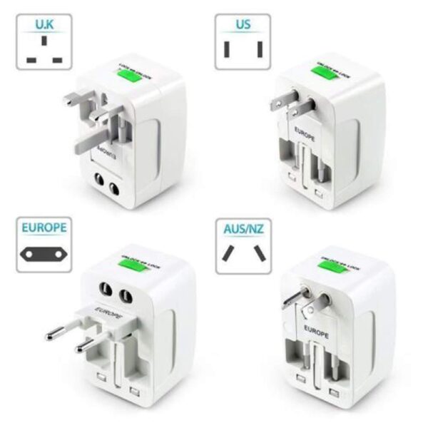 Universal plug Travel Adapter with Build in Charger - Image 3