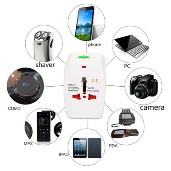 Universal plug Travel Adapter with Build in Charger - Image 4