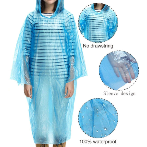 Waterproof Raincoat Disposable pack of 3 - Image 2