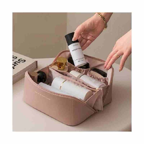 Leather Makeup Bag Travel makeup pouch - Image 2